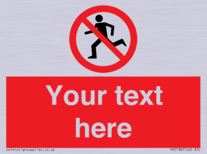 Custom No Running Sign